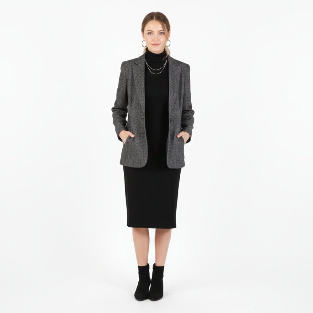 *Spense Black Turtleneck Dress